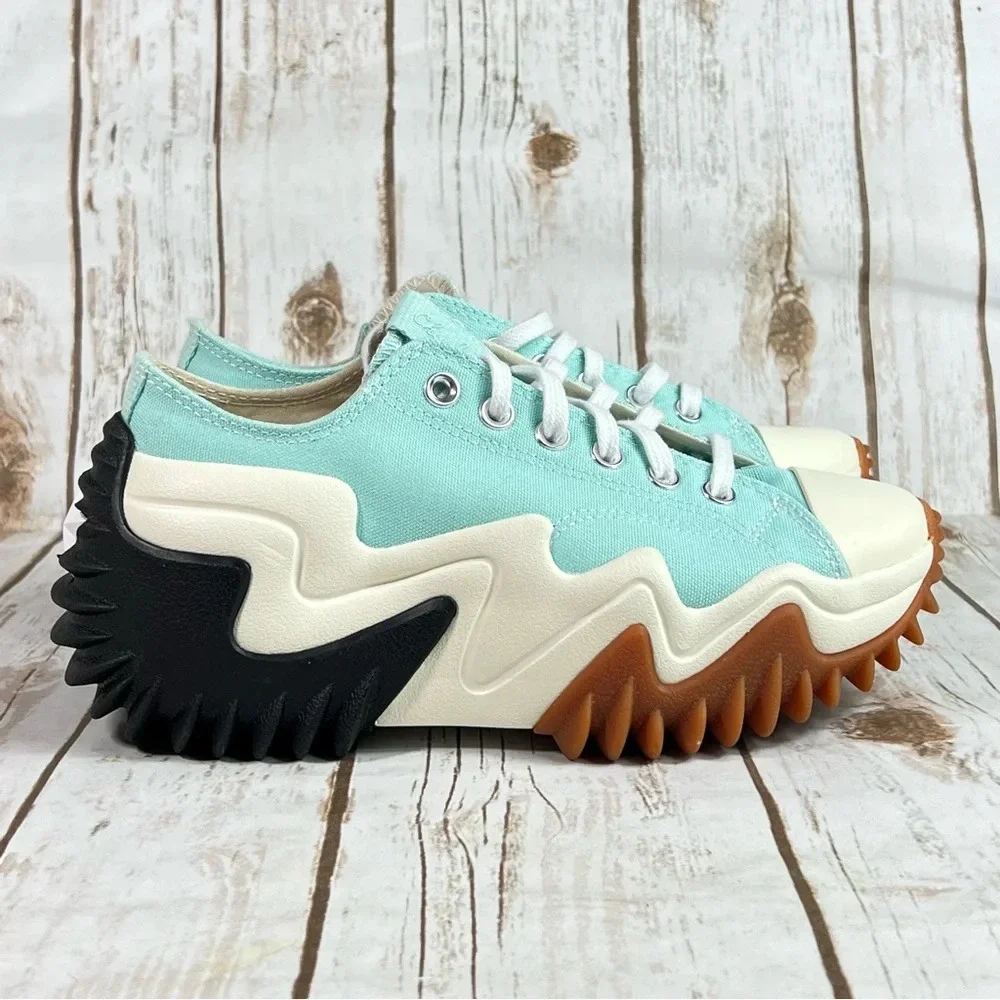 New Converse Run Star Motion Low Platform Water Droplets Green Sneakers - Picture 7 of 12